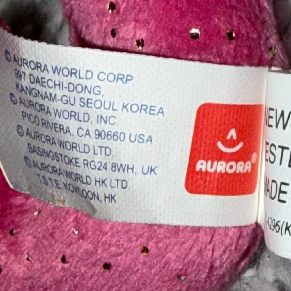 Aurora Pink Plush Seahorse Small‎ Beanie NWOT